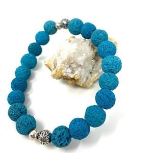 Blue Lava Bead Bracelet